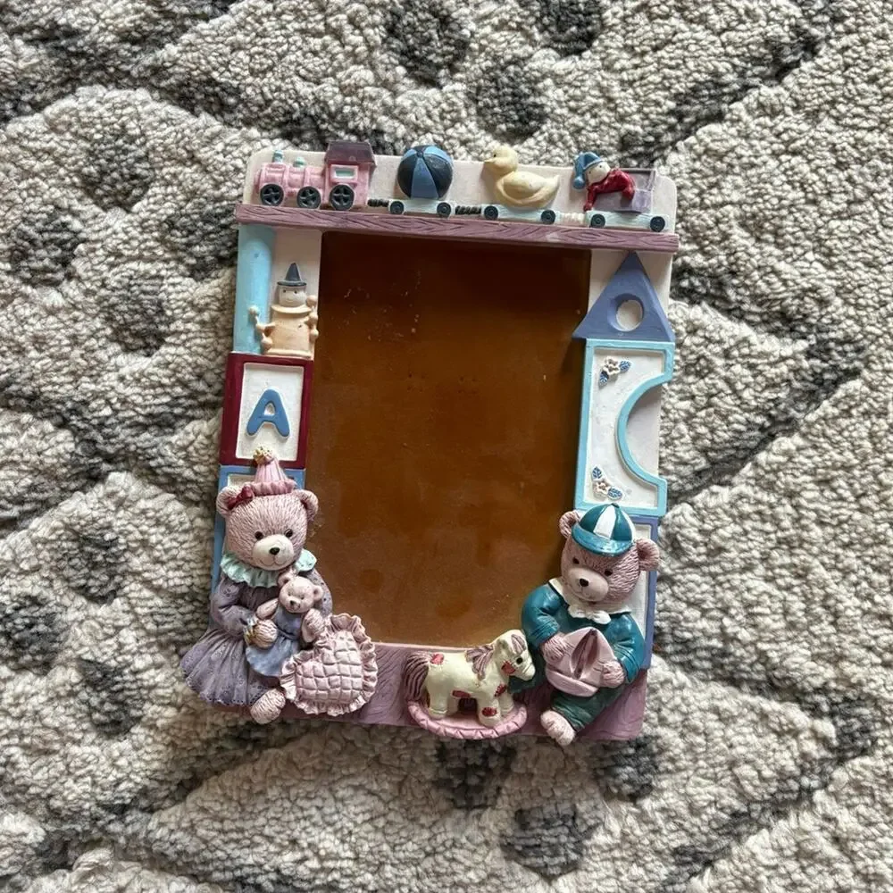 Vintage bear baby picture frame